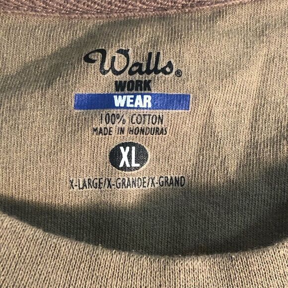 Walls Workwear Men’s Tan Sleeveless Shirt Size XL 100% Cotton - Picture 2 of 4